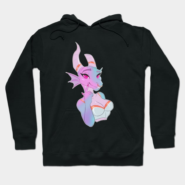 Holographic Dragon Girl Hoodie by Annaklava